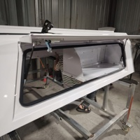 Hard Top Canopy Roof Rack Ready Camper Shell for Pickup Truck Molle Design Lockable Lift up Side Storage Box  Camping