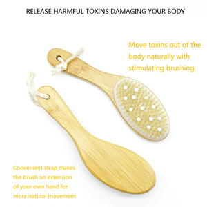 Grossiste en éponges de bain naturelles, brosse de bain longue et douce, éponge de massage en bois pour la <span class=keywords><strong>douche</strong></span>, fabriquée en bambou, outil de bain humide/sec pour le corps - Product Image 2