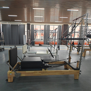 スタジオ商業耐久性ヨガオークウッドピラティスリフォーマー機械ヨガピラティスリフォーマー機器木製ピラティスリフォーマーハーフタワー付き - Product Image 4