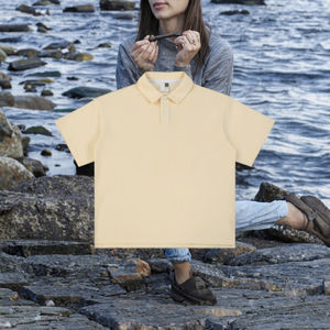 Chemise de golf pour homme en coton bleu marine, anti-plis, personnalisable, avec logo brodé et motif imprimé – Vente en gros - Product Image 3