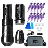 Ensemble de machine à tatouer sans fil AIMOOSI, stylo rotatif rechargeable avec encres, crème, kit de stylo à tatouer
