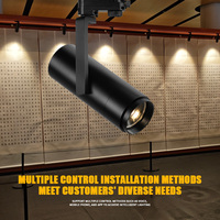 Spot LED sur rail moderne 24W avec zoom, angle réglable, puce COB en aluminium, base magnétique, AC110-240V, pour hôtels et magasins, CRI97 4000K