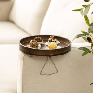 Bandeja de Almacenamiento para Sofá, Bandeja de Bambú para Aperitivos y Té, Nueva Bandeja Plegable para Reposabrazos, Mesa de Centro - Product Image 1