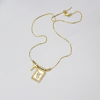 Collier scapulaire catholique pour femme, plaqué or 18 carats, avec pendentif croix Sacré-Cœur et perle religieuse Vierge Marie, modèle NM1432