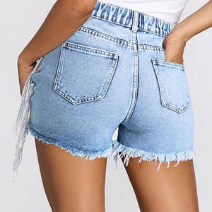 Shorts en jean taille mi-haute pour femme, décontractés, respirants, anti-humidité, écologiques, imperméables, en toile, avec fermeture boutonnée – Collection été, Offre Spéciale - Product Image 2