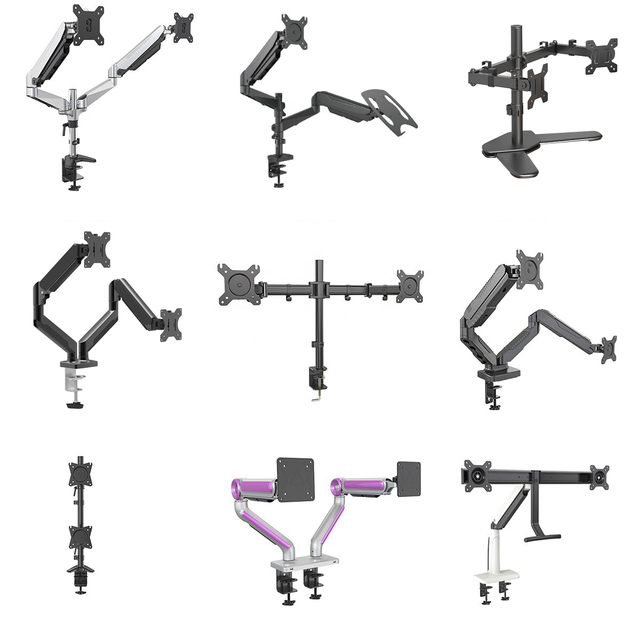 High Quality Black Dual Monitor Stand Heavy Duty Fully Adjustable Monitor Arm Mount