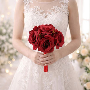 Bouquet de Mariée Rose Artificielle Style Européen <span class=keywords><strong>et</strong></span> Américain, Luxe Léger, Rétro <span class=keywords><strong>Romantique</strong></span>, Fleur Artificielle pour la Mariée - Vente Chaude - Product Image 1