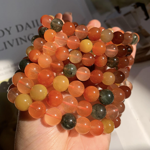 Pulsera de Cuarzo Rutilado Mixto con Cuentas Multicolor, Pulsera Elástica de Cuarzo para el Cabello, Joyería de Cristales Curativos - Product Image 6