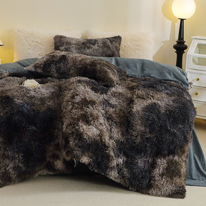 Wholesale Mink Velvet Bedding <b>Set</b> Soft Plush Winter Bed <b>Set</b> Warm <b>Duvet</b> Cover Bed Sheet Pillowcase Home Textile - Product Image 2