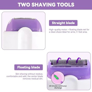Rasoir électrique pour femmes, rasoir pour l'épilation, tondeuse à cheveux, épilation féminine, bikini, jambes, aisselles, épilation du <span class=keywords><strong>menton</strong></span>, outils de rasage du visage - Product Image 2
