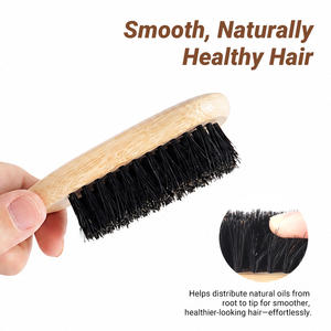 <span class=keywords><strong>Brosse</strong></span> de toilettage pour homme en poils naturels de qualité supérieure, <span class=keywords><strong>brosse</strong></span> à cheveux en bambou de couleur naturelle, écologique, portable, <span class=keywords><strong>brosse</strong></span> à <span class=keywords><strong>barbe</strong></span> - Product Image 3