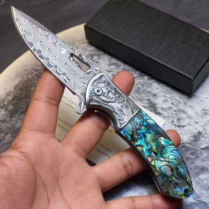 Cuchillo Plegable de Acero de Damasco y Acero de Alto Carbono con Mango <span class=keywords><strong>Bobby</strong></span>, Venta Directa de Fábrica <span class=keywords><strong>para</strong></span> Comercio Exterior, Ideal <span class=keywords><strong>para</strong></span> Campismo y Actividades al Aire Libre - Product Image 2