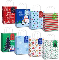Weihnachten Neujahr Weihnachts feier Geschenk geben 13 Zoll Weihnachten Bulk Geschenk Papiertüten mit Tags Weihnachten Goody Taschen mit Griff