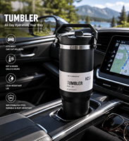 Gobelet isotherme en acier inoxydable à paroi épaisse personnalisé de 870 ml (30 oz), adapté à une utilisation en extérieur et portable pour les voitures