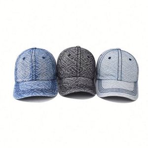 หมวกเบสบอลลายตารางเพชรผ้ายีนส์ฟอกสีสำหรับผู้ชายและผู้หญิงรุ่นใหม่ปี 2024 คุณภาพสูง กันน้ำ - Product Image 1