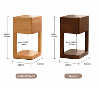 Nordische Wabi-Sabi Holz-Kerzenerwärmer-Lampe Dimmbar mit Timer Massivholz Wachsschmelzlampe für Schlafzimmer Wohnzimmer Heimdekoration