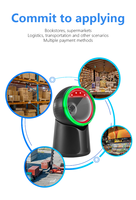 Escáner de Código de Barras de Escritorio Blanco y Negro JR Serie T52, Escáner de Código QR Omnidireccional USB CMOS 2D para Sistema POS de Supermercado