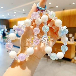Creative Chip <strong>Bead</strong> DIY <strong>Beaded</strong> Chain <strong>Keychain</strong> Girls Bag Accessory Claw Machine Gift - Product Image 1