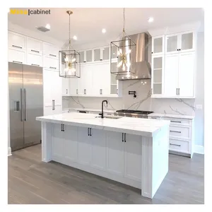 Customized Assemble Gray Glossy Furniture De Cuisine Complete RTA White Shaker Modular Kitchen Cabinet