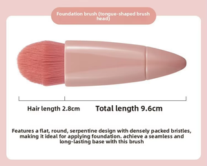 Ensemble de 5 mini pinceaux de maquillage, étui miroir rose, fibres synthétiques, fond de teint, kit de pinceaux cosmétiques portables pour le visage, pour les voyages - Product Image 2