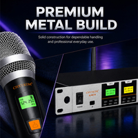Système de microphone sans fil UHF 4 canaux CHXYKOM IU-4017A True Diversity avec suppression du bruit, 4 émetteurs portatifs en métal