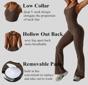 Combinaison de sport populaire OEM, dos ouvert, combinaison athlétique, salopette de yoga, vêtements de sport pour femmes, combinaison de sport pour la salle de sport, combinaison de fitness - Product Image 2