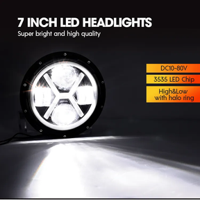 Venta al por mayor 65W 7 pulgadas X Shape Round Headworklight <span class=keywords><strong>Precio</strong></span> de fábrica Haz alto/bajo para coche y camión Color blanco para <span class=keywords><strong>FJ</strong></span> <span class=keywords><strong>Cruiser</strong></span> - Product Image 2
