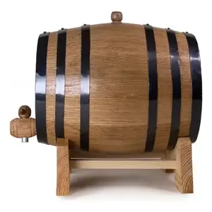 The Barrel House - Baril en chêne blanc de 20 litres avec bordure noire pour le stockage de spiritueux - Product Image 2