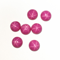 Jolie Premium Offre Spéciale 3A cabochon rond rose pour rubis étoile anneau laboratoire cultivé rose étoile rubis pierre précieuse