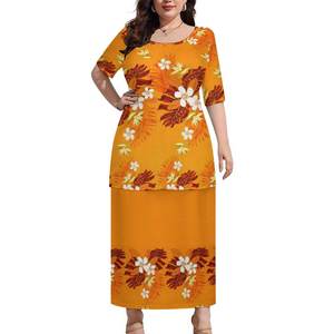 2024 Sommer Bestseller Elegantes Freizeitkleid Puletasi-Set Polynesisches Samoanisches Traditionelles Design Bambus-Hanf Puletasi-Kleid - Product Image 6