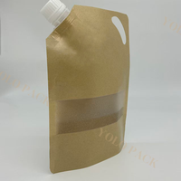 Emballage de liquide de liquide accepté par impression personnalisée rechargeable 1L 1.5L 2L 3L avec poignée et fenêtre sac de pochette à bec en papier kraft