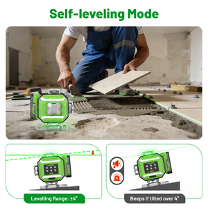 <span class=keywords><strong>Nivel</strong></span> Láser <span class=keywords><strong>Huepar</strong></span> DP04CG-BT 4D 360, Autonivelante Electrónico, Ajuste de Brillo, Indicadores LED, Kit - Product Image 3