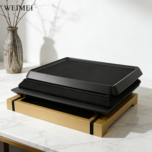 WEIMEI Custom Logo Wholesale Premium All Black plastic Interior <b>Necklace</b> Earring Counter Top Jewelry Showcase Tray - Product Image 4