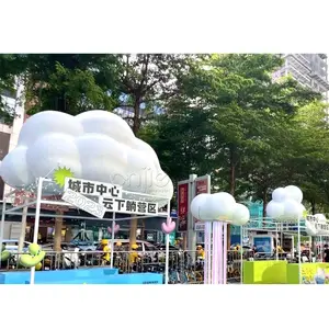 Надувной шар в форме облаков со светодиодным светом для рекламы, Лидер продаж, подвесные надувные облака