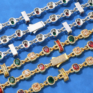 Collar Exclusivo de Moissanita Arcoíris Personalizado, Cadena de Plata 925 Estilo Hip Hop con Incrustaciones de Piedras Multicolor VVS, Pasa el Test de Diamantes - Product Image 5