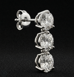 Fine Platinum Diamond Stud Earrings IGI Certified Brilliant Cut High Clarity <b>Stones</b> Elegant Minimalist Jewelry Women Party - Product Image 4