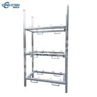 Casier à vin en acier inoxydable solide empilable en métal soudé pour tonneaux Support empilé Chariot élévateur Transport Casier à vin en acier
