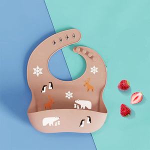 Lebensmittel qualität Silikon Baby Lätzchen Wasserdichte Säuglings ernährung Lätzchen BPA Free Kleinkind Silikon Lätzchen Mit Food Catcher - Product Image 4