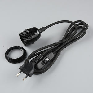 Lámpara de araña E27 para el hogar, interruptor de <span class=keywords><strong>cable</strong></span> de alimentación, 1,8 m, interruptor de luz estándar de la UE, <span class=keywords><strong>Cable</strong></span> para lámpara de escritorio, <span class=keywords><strong>enchufe</strong></span>, Base de tornillo de plástico - Product Image 1