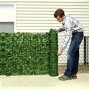 Clôture artificielle de 1 m en fausse lierre, barrière de jardin en plastique vert, haies et clôtures artificielles - Product Image 3