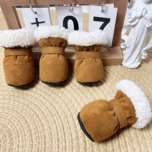 Zapatos para Perro Teddy, Forrados de Felpa para Invierno, Cálidos, de Algodón, con Suela Suave, Diseño Lindo de Color Sólido - Product Image 1