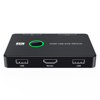Boîtier commutateur KVM pour clavier, souris, imprimante – Adaptateur Hub KVM USB Plug and Play – Répartiteur d'équipement d'affichage pour partage de 2 PC