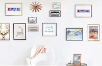 60x60 70x70 80x80 Décoration murale pour la maison personnalisée Diy art Cadre métallique en alliage d'aluminium brossé or noir