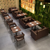 Meubles de café thaïlandais, style moderne, gain de place, table et chaises en bois pour restaurant, restauration rapide, salle à manger, café