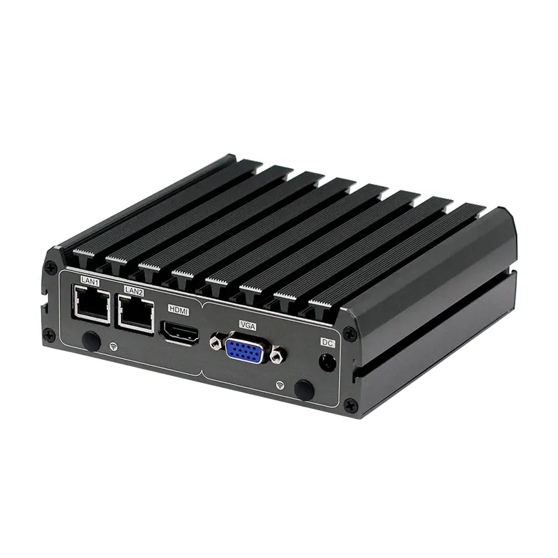 팬리스 미니 PC N4200 J4205 CPU 4USB 2 2.5G I225 네트워크 미니 PC 2 랜 VGA COM N3350 미니 PC 산업용 컴퓨터