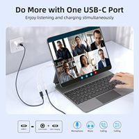 Adaptateur Chargeur USB-C 2-en-1 vers Prise Casque 3,5 mm avec Charge Rapide PD 100W et Dongle Jack Auxiliaire pour Séries de Téléphones