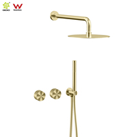 Ensemble de douche mural bidirectionnel certifié Watermark en acier inoxydable 304 avec motif soleil, mitigeur de douche encastré pour hôtel et villa