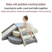 Set de Escaleras de Madera para Entrenamiento Sensorial de Bebés con Tobogán Interior para Educación Temprana