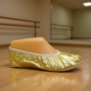 Scarpe da balletto da donna piatte color oro metallizzato per la pratica del balletto - Product Image 2