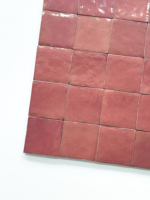 Carreaux Zellige Artisanaux Faits Main Rouge Pêche Mat - Carreaux Muraux et de Sol Brillants Sur Mesure Antidérapants Finition Rustique pour Appartement Moderne
